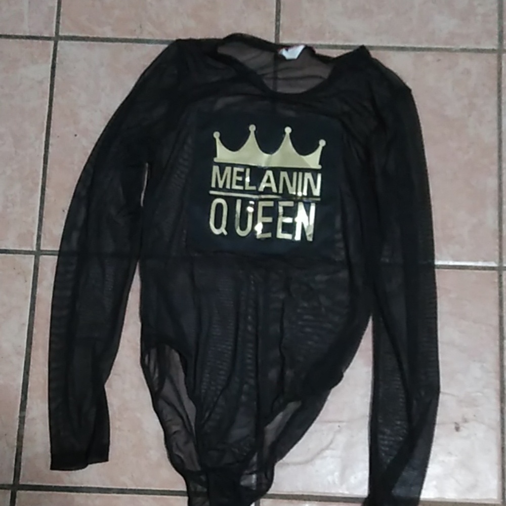Melanin Queen see through black bodysuit